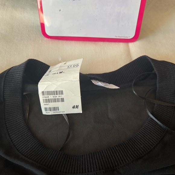 H&M mesh top sweatshirt black Medium - Picture 3 of 6
